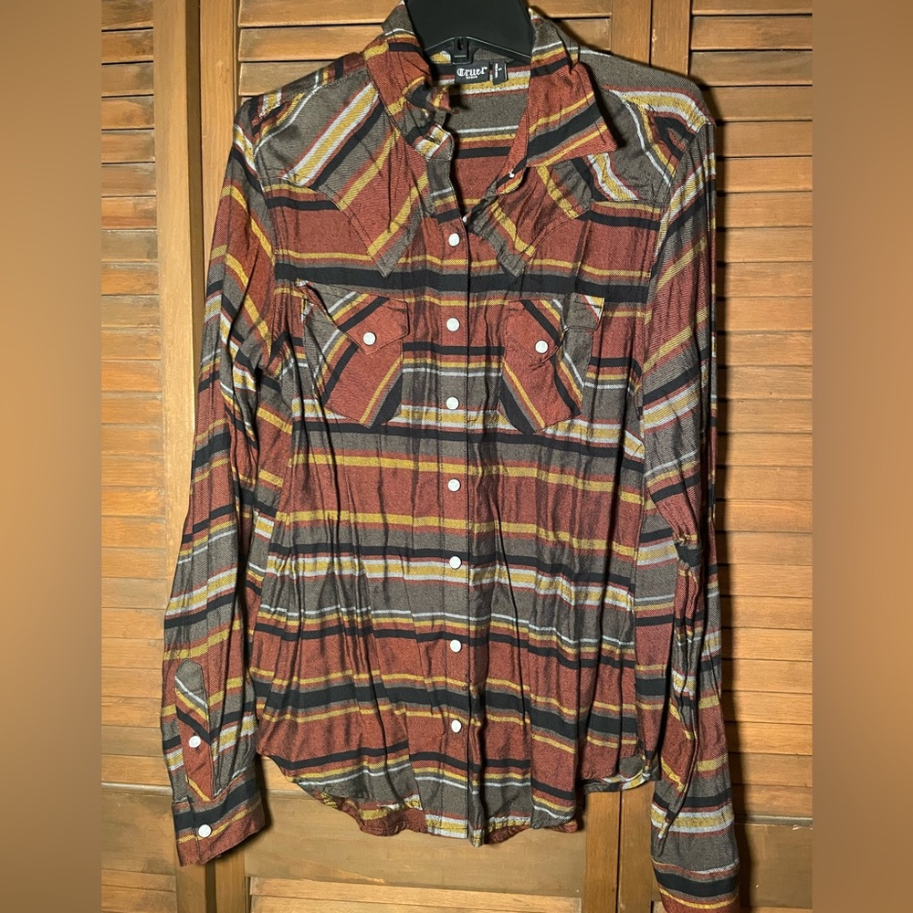 Cruel Girl striped pearl snap!